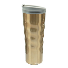 Curved Stainless Steel Double Wall Coffee Mug 16oz Golden Desert